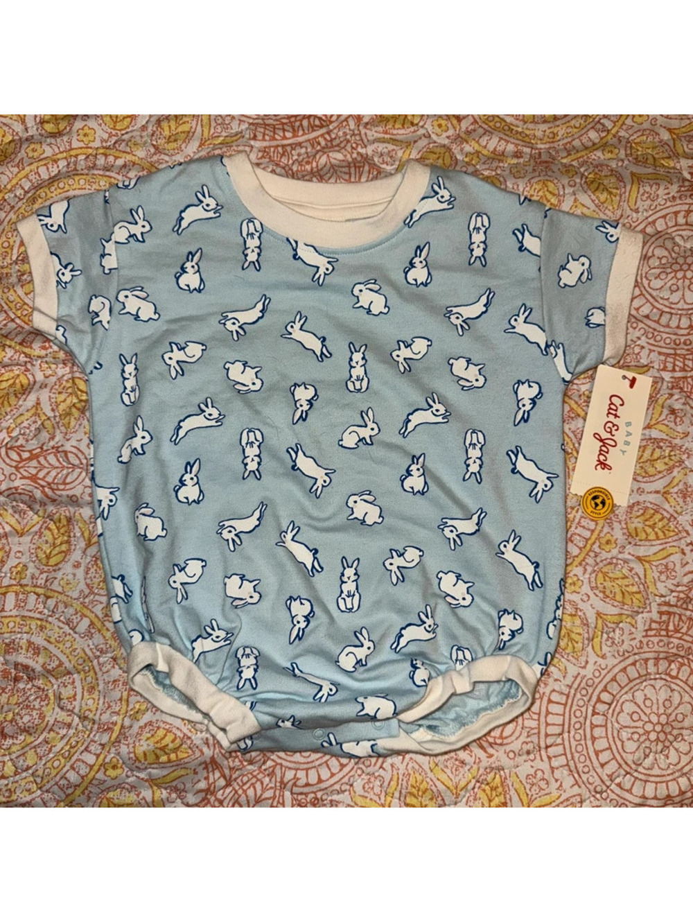 Cat & jack blue Easter bunny onesie